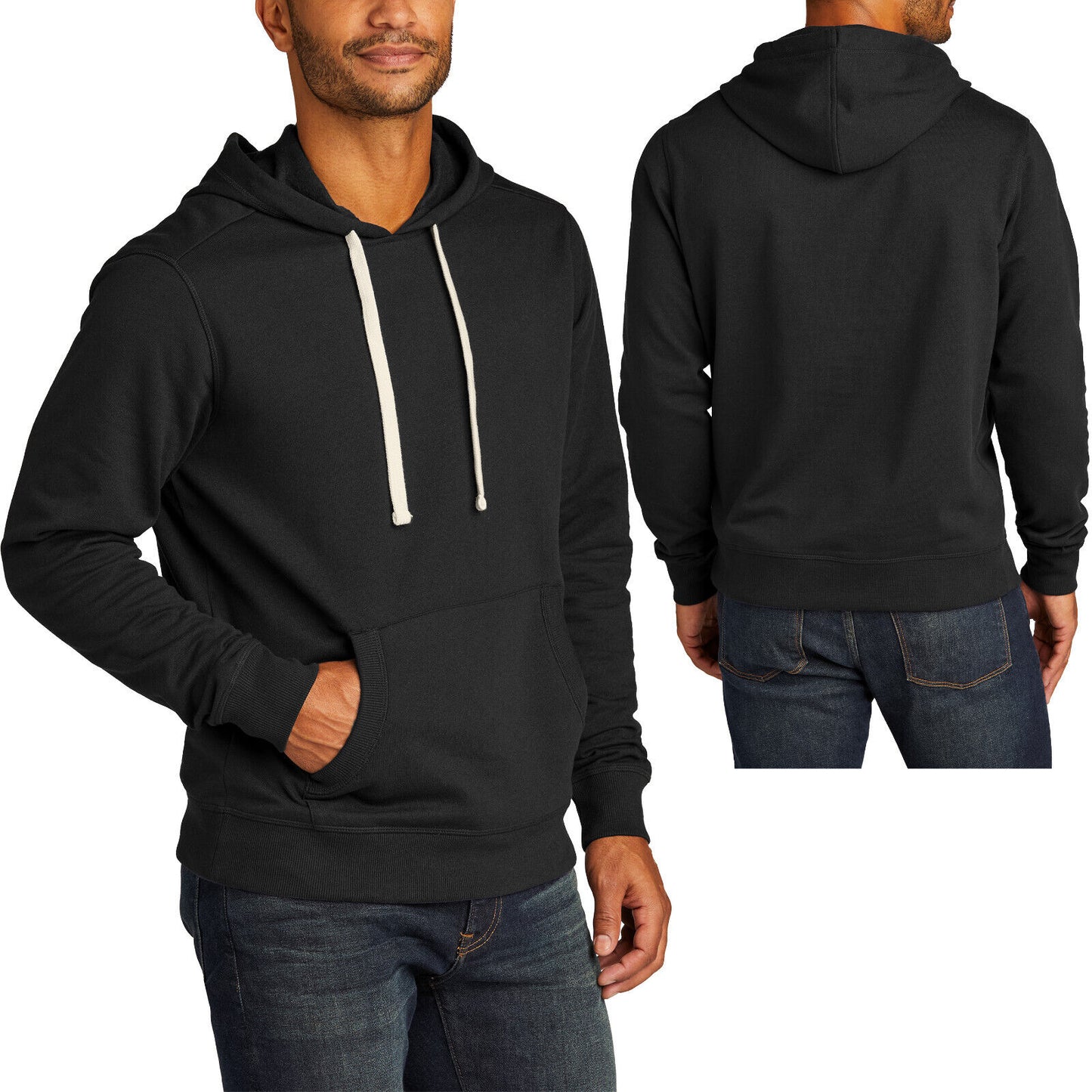 Mens Sustainable Heathered Fleece Hoodie Winter Warm Sweatshirt XS-4XL NEW!