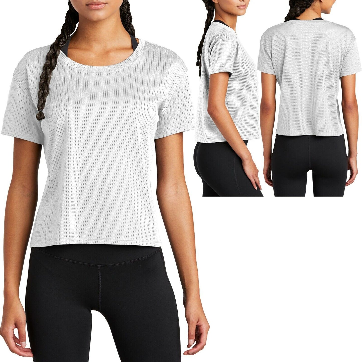 Ladies Tri Blend Crop T-Shirt Moisture Wicking S-XL 2XL, 3XL, 4XL Womens Gym