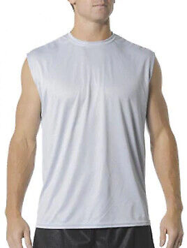 Mens Moisture Wicking Sleeveless T-Shirt Cooling Stain & Odor Resistant Tee S-3X