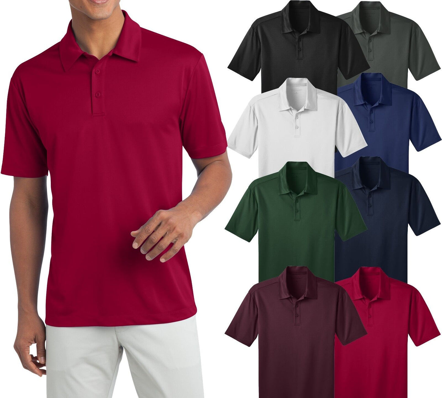 Mens Polo BIG & TALL Moisture Wicking  Dri Fit LT XLT, 2XLT, 3XLT, 4XLT NEW