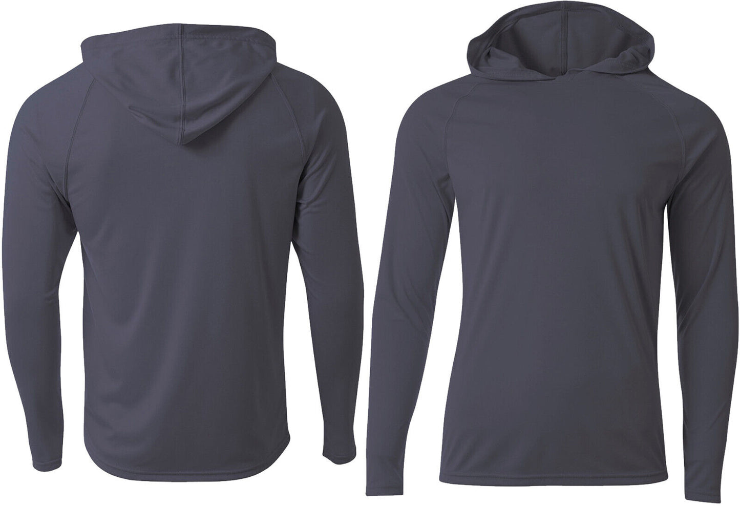 Mens Moisture Wicking Hoodie T-Shirt Stain & Odor Resist UPF 44 Cooling Tee S-3X