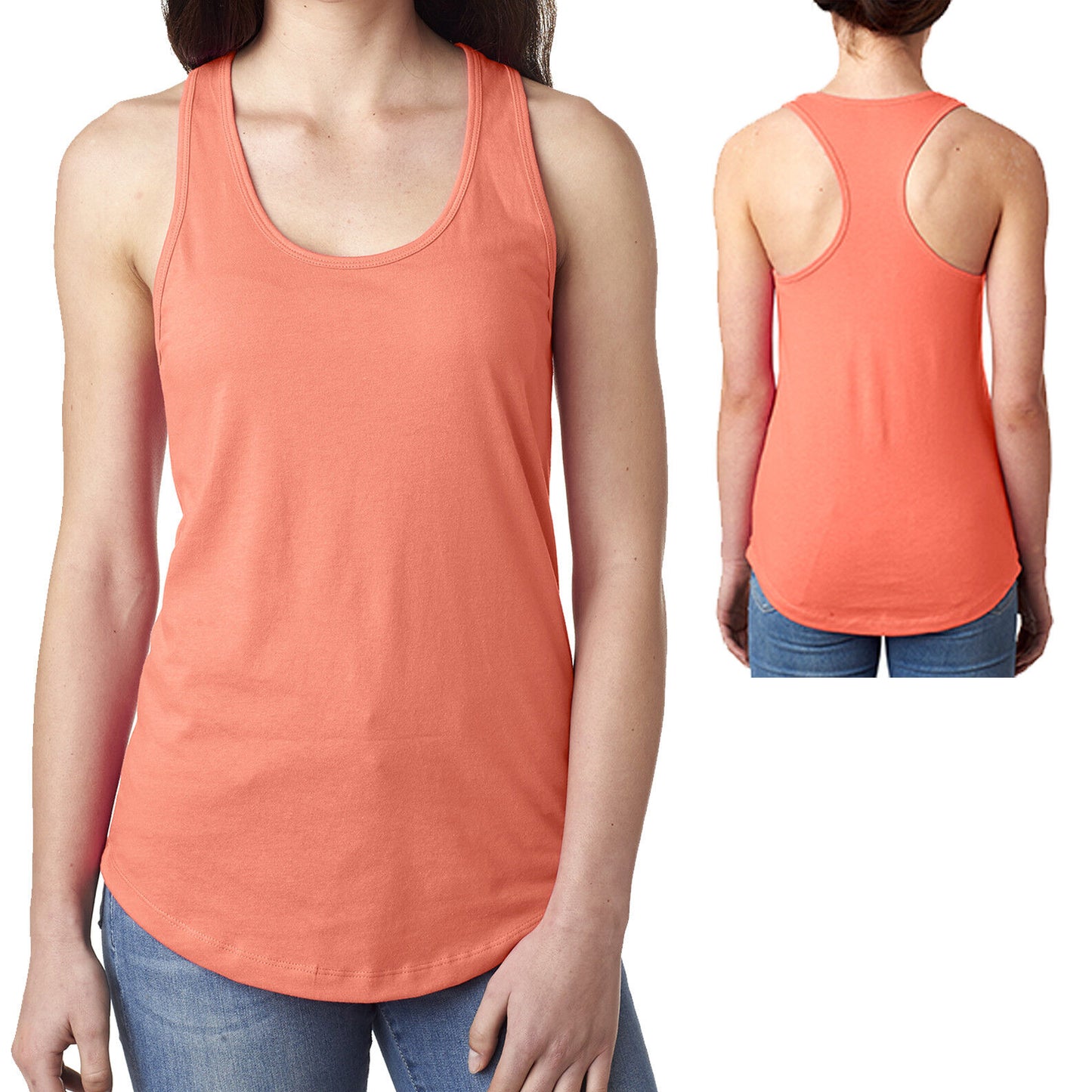 Ladies Flowy PRESHRUNK Racerback Tank Top Cotton/Poly Womens Junior XS-2XL NEW