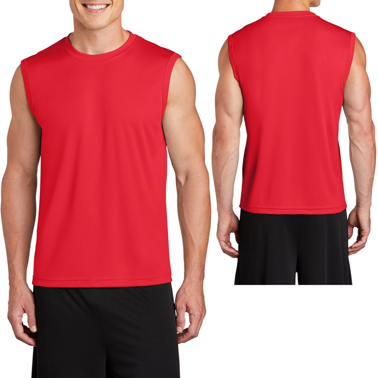 Mens Sleeveless Muscle T-Shirt Shooter Tank Dri Fit Moisture Wick XS-XL 2X 3X 4X