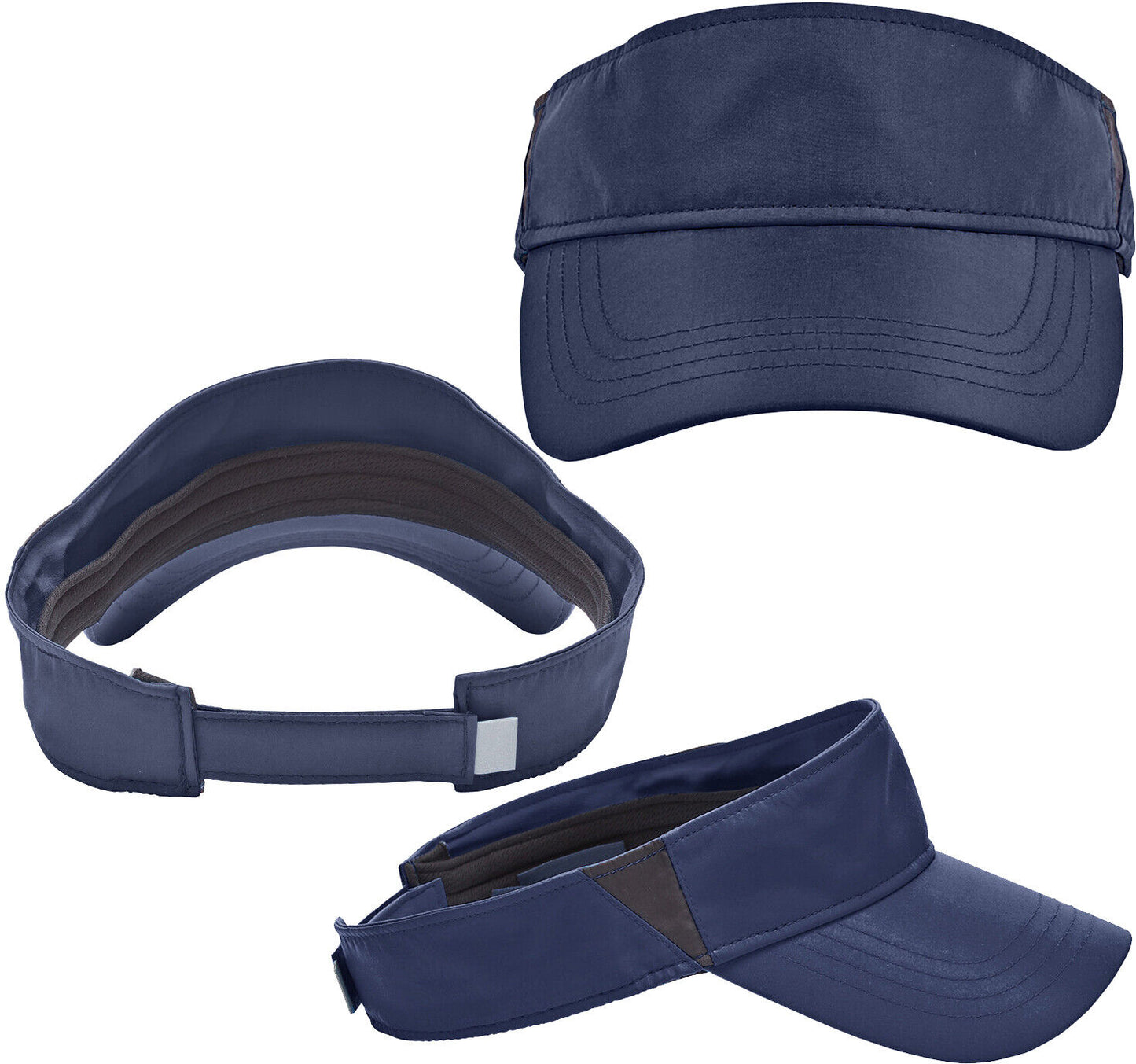 Mens Women Contrast Visor With Reflective Tab Moisture Wicking Hat 15 Colors NEW