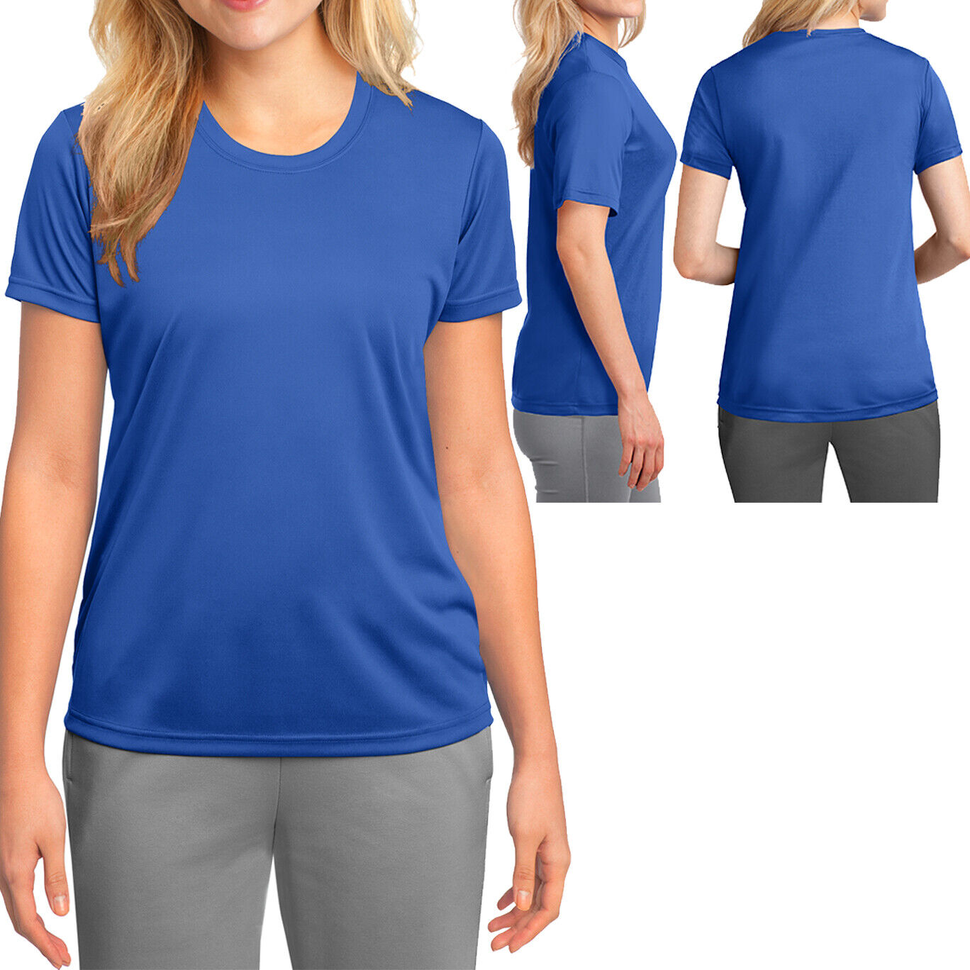 Ladies Women's T-Shirt Moisture Wicking Athletic Dri Fit Tee XS-XL 2X, 3X 4X NEW