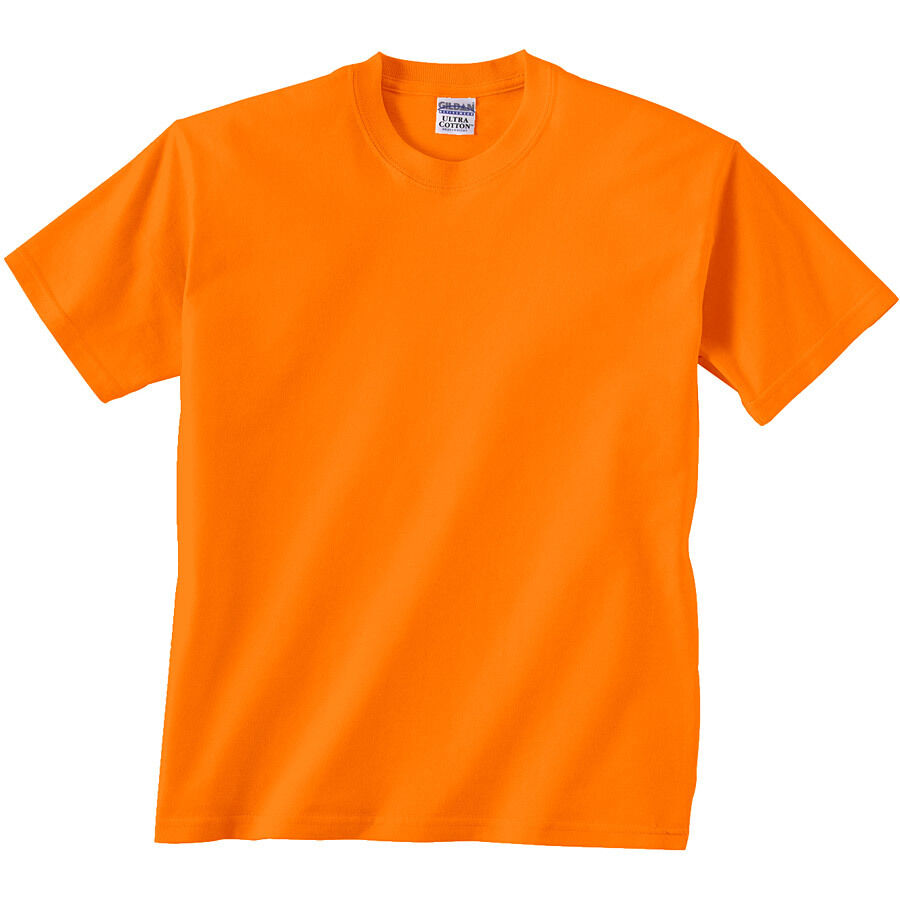 Mens T-Shirt Safety Green Orange Yellow Cotton Blend High Vis ANSI S-5XL Gildan