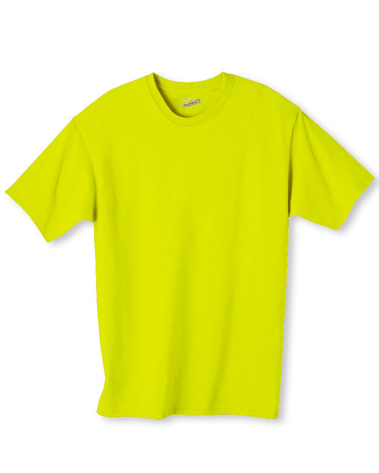 Hanes MENS T-Shirt Safety Green Yellow Orange S M L XL 2X 3X, 4X, 5X, 6X NEW!