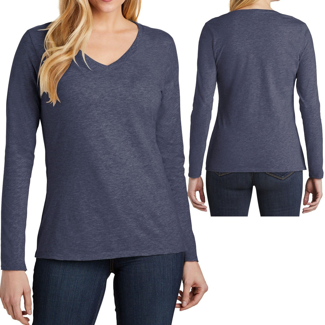 Ladies Plus Size Long Sleeve T-Shirt V-Neck Soft Cotton Womens Tee XL 2XL 3XL 4X