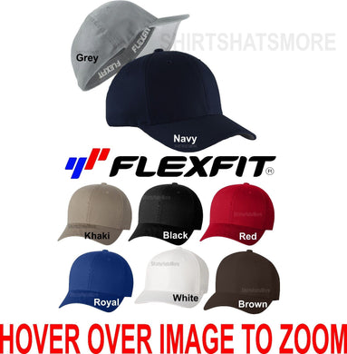 FLEXFIT Baseball Cap V-Flex Twill Fitted Hat Mid Profile S/M L/XL 5001 NEW Golf
