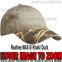 Embroidered Camo Wildlife Baseball Cap Hunting Hat Realtree MAX-5/Khaki/Duck NEW