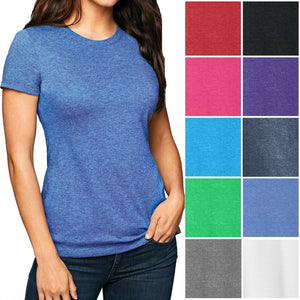 Ladies Plus SIze T-Shirt Soft Tri Blend Fabric Womens Tee XL, 2XL, 3XL, 4XL NEW