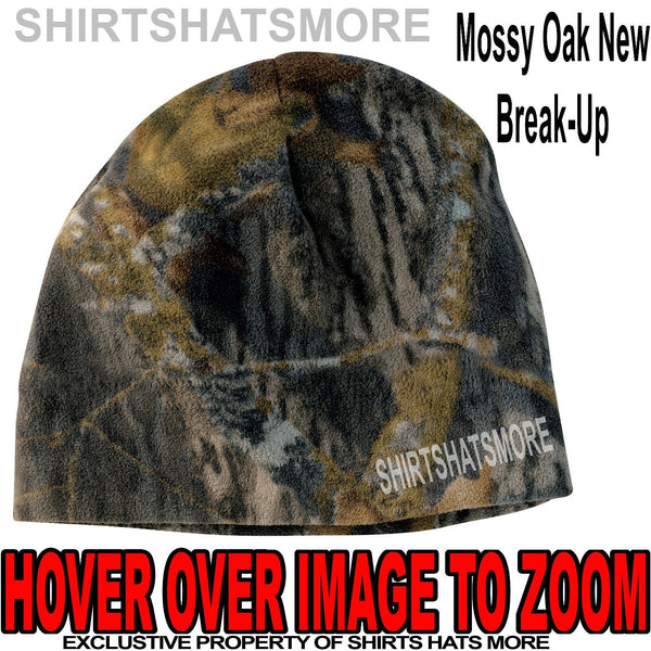 POLAR FLEECE Camo BEANIE Mossy Oak New Break-Up Hunting Skull Cap Hat Unisex NEW