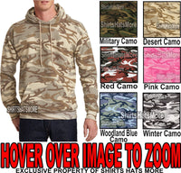 Mens Camo Pullover Hooded Sweatshirt Hoodie Cotton/Poly Hoody S M L XL 2X 3X 4X