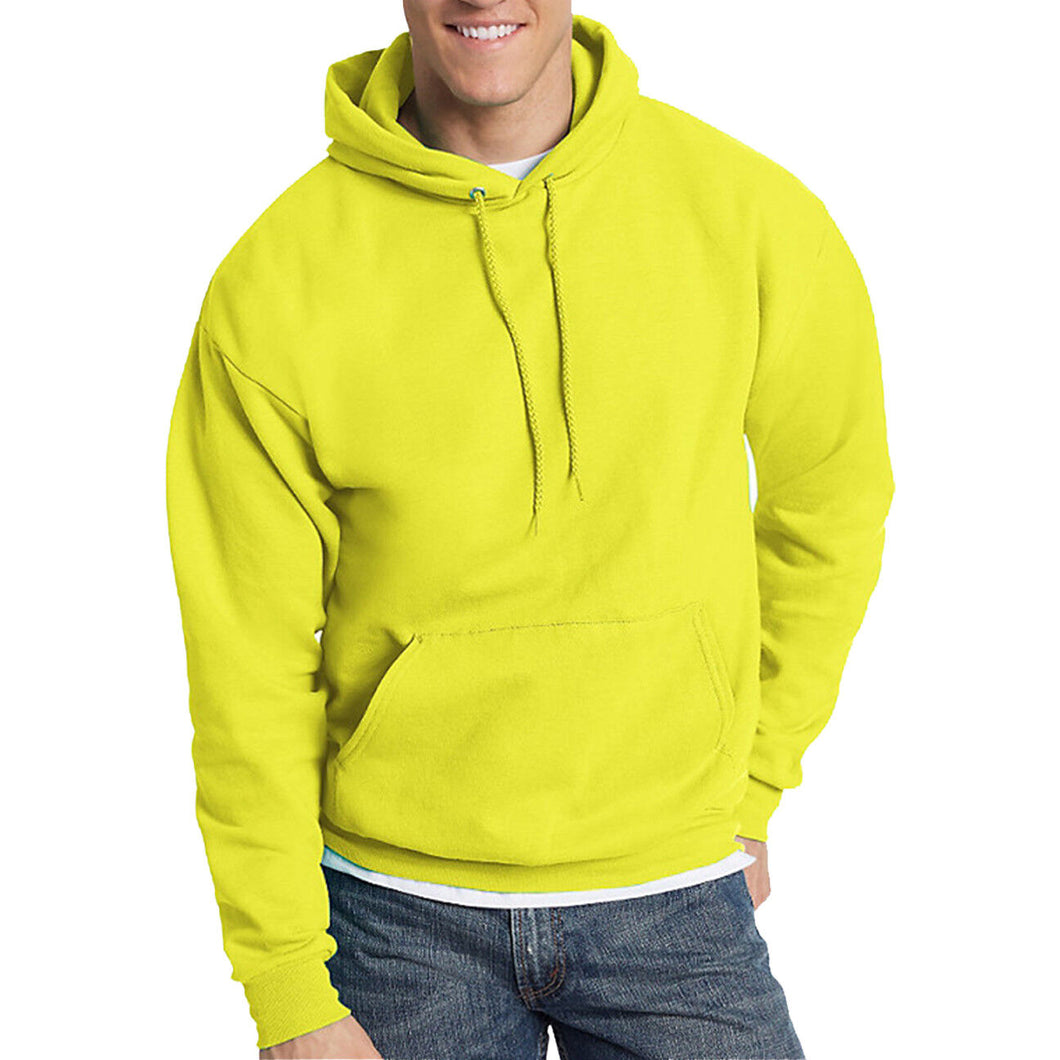 Hanes Mens Hooded Sweatshirt Safety Green Orange ANSI Hoodie S-3XL NEW