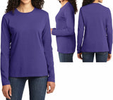 Ladies Plus Size Long Sleeve T-Shirt Preshrunk Cotton Womens Tee XL 2XL 3XL 4XL