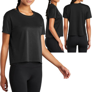 Ladies Tri Blend Crop T-Shirt Moisture Wicking S-XL 2XL, 3XL, 4XL Womens Gym