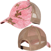 Load image into Gallery viewer, Unstructured Camo Mesh Back Baseball Cap Hat Realtree Xtra Pink/Tan Adjustable
