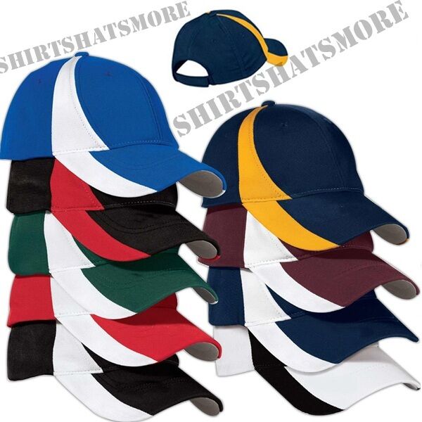 Color Block Baseball Cap Hat  Moisture Wicking Adjustable 12 Colors NEW