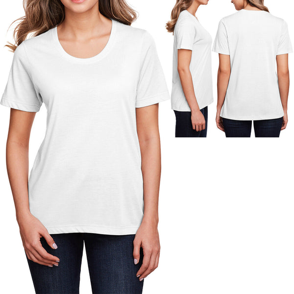 Ladies Plus Size Moisture Wicking T-Shirt Soft Cotton Feel Womens XL-4XL NEW