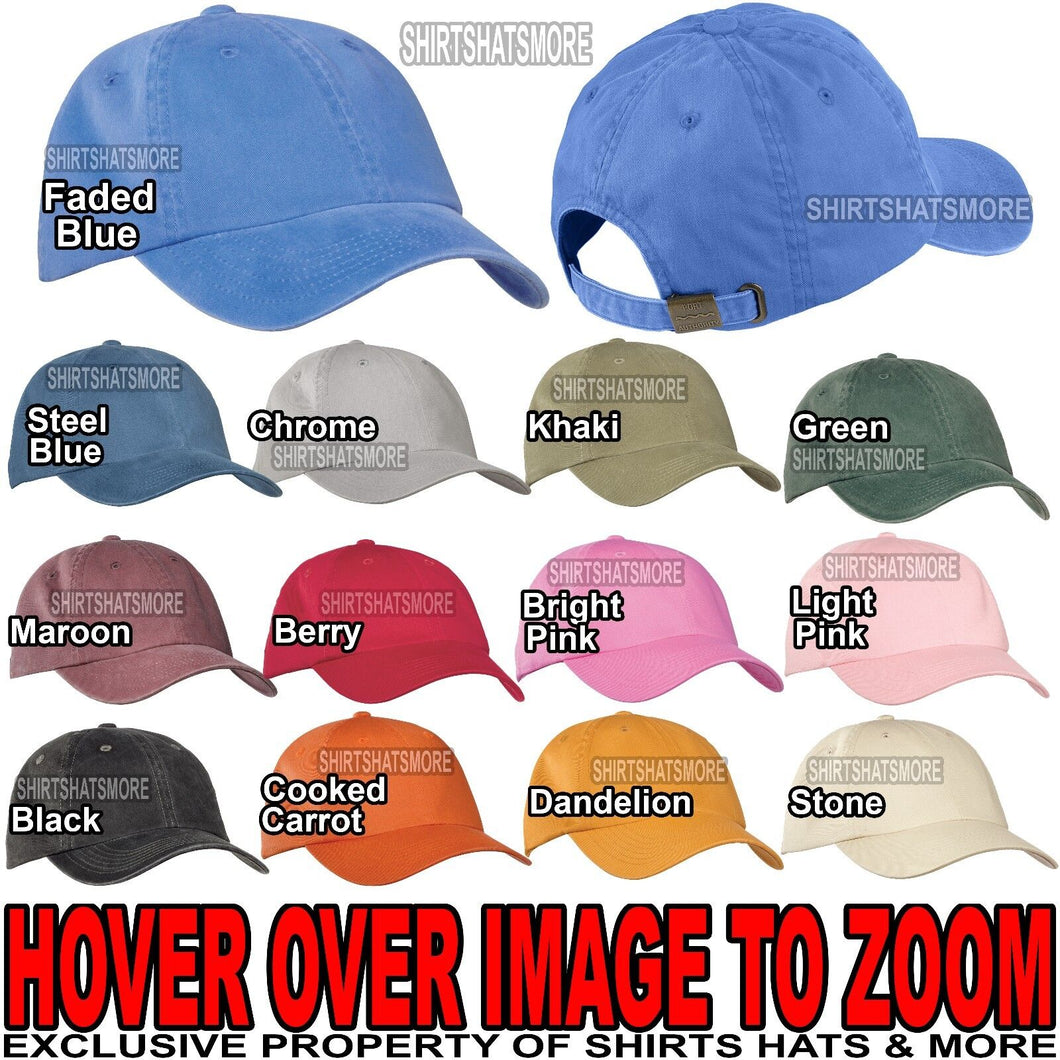 Mens Pigment Dyed Garment Wash Baseball Cap Unstructured Hat Low Profile NEW