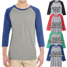 Load image into Gallery viewer, Mens Tri Blend T-Shirt 3/4 Sleeve Raglan Baseball Tee S, M, L, XL, 2XL, 3XL NEW