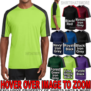 Mens Moisture Wicking T-Shirt Two Tone DriFit Athletic XS-XL, 2XL, 3XL, 4XL NEW