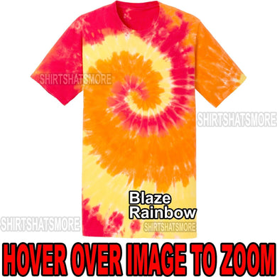 Mens Tie Dye T-Shirt Blaze Rainbow Spiral Design S-XL 2XL 3XL 4XL Tye Died NEW