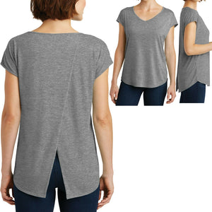 Ladies Plus Size V-Neck T-Shirt Drapey Cross Back Tee Dolman Womens XL 2X 3X 4X