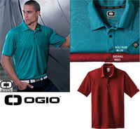 OGIO Moisture Wicking Perfomance Polo in Voltage Blue & Signal Red Size 3XL NEW!