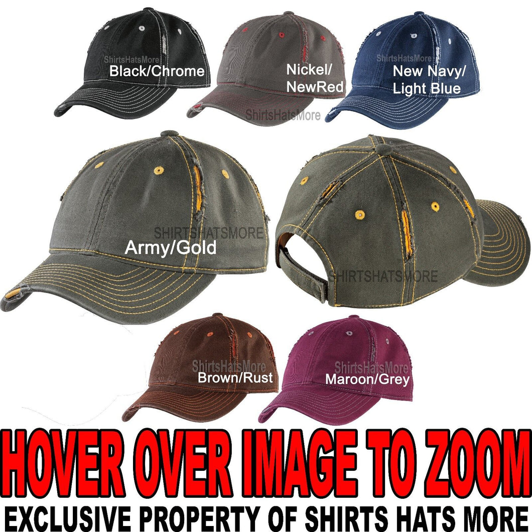 Adult Ripped and Distressed Hat Cotton Baseball Cap Adjustable Unstructured NEW