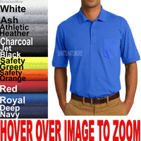 Mens Polo Sport Shirt With POCKET Jersey Blended Golf S, M, L, XL 10 Colors NEW