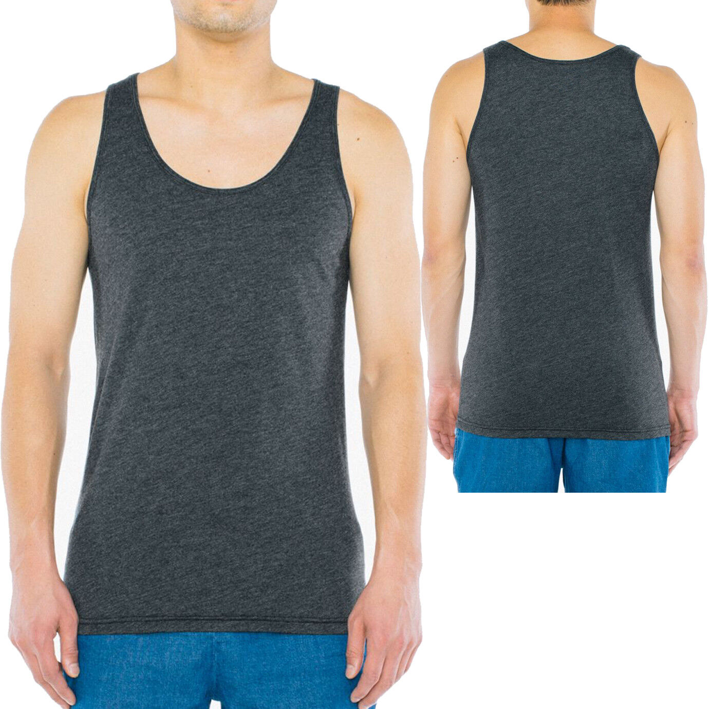 American Apparel Mens Tank Top Poly-Cotton Sleeveless T-Shirt XS, S, M, L, XL