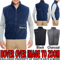 Mens Polar Fleece Vest Sleeveless Jacket Side Seam Pockets S-XL, 2XL, 3XL NEW!