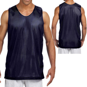 Mens Mesh Reversible Tank Wicking Basketball Sports Gym Jersey Shirt S-2XL 3XL