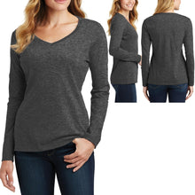 Load image into Gallery viewer, Ladies Plus Size Long Sleeve V-Neck T Shirt Cotton Womens Top Tee XL, 2X, 3X, 4X
