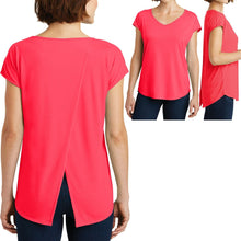 Load image into Gallery viewer, Ladies Plus Size V-Neck T-Shirt Drapey Cross Back Tee Dolman Womens XL 2X 3X 4X