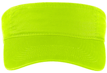 Load image into Gallery viewer, Safety Green/Yellow 3-Panel Visor Hat With Self-Fabric Sweatband Men Women NEW!