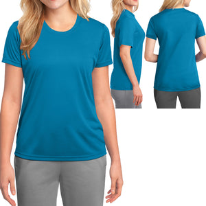 Ladies Dri Fit T-Shirt Moisture Wicking Gym Workout Womens Tee XS-XL 2X, 3X, 4X
