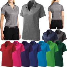 Load image into Gallery viewer, Ladies Heathered Polo Shirt Dri Fit Performance XS-2XL 3XL 4XL Golf Tennis NEW