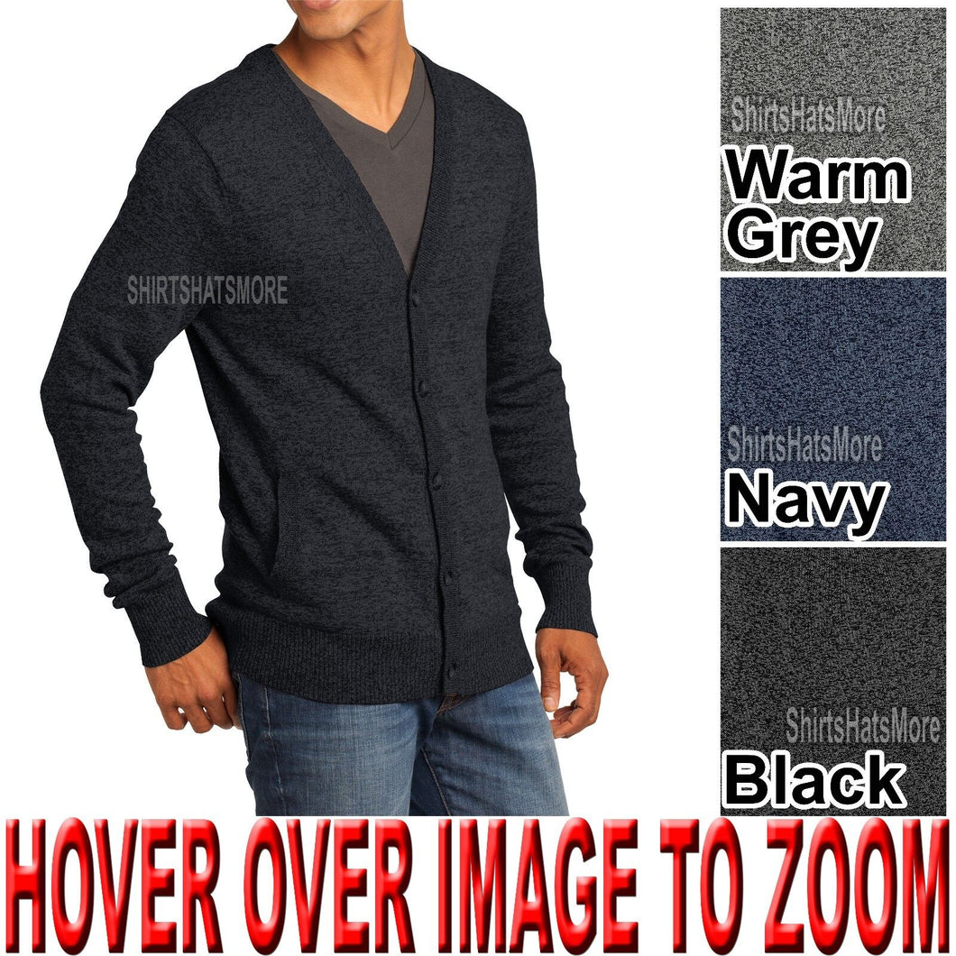 Mens Blended Cardigan Sweater with Side Pockets XS-XL 2XL, 3XL, 4XL NEW!