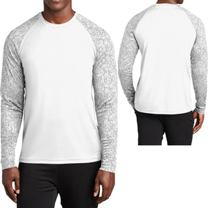 BIG MENS Long Sleeve Digital Camo T-Shirt XL, 2XL, 3XL, 4XL Moisture Wicking Tee