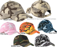 Camo Baseball Cap Hat Camouflage Adjustable Cotton Twill Unstructured NEW