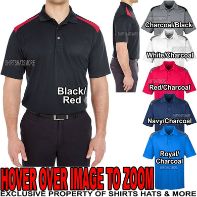 Mens Colorblock Moisture Wicking Polo Shirt S, M, L, XL, 2XL, 3XL, 4XL NEW