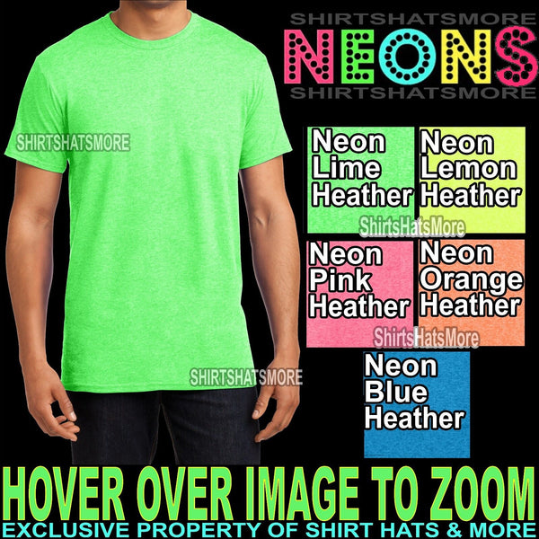 Hanes Mens NEONS Moisture Wicking T-Shirt Cotton/Poly Blend 40+UPF S-XL, 2XL 3XL