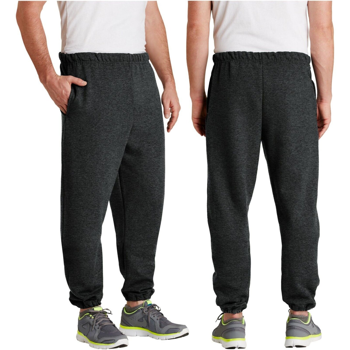 Mens Sweatpants With POCKETS Super Sweats Cotton/Poly Elastic Bottom S-2XL 3XL