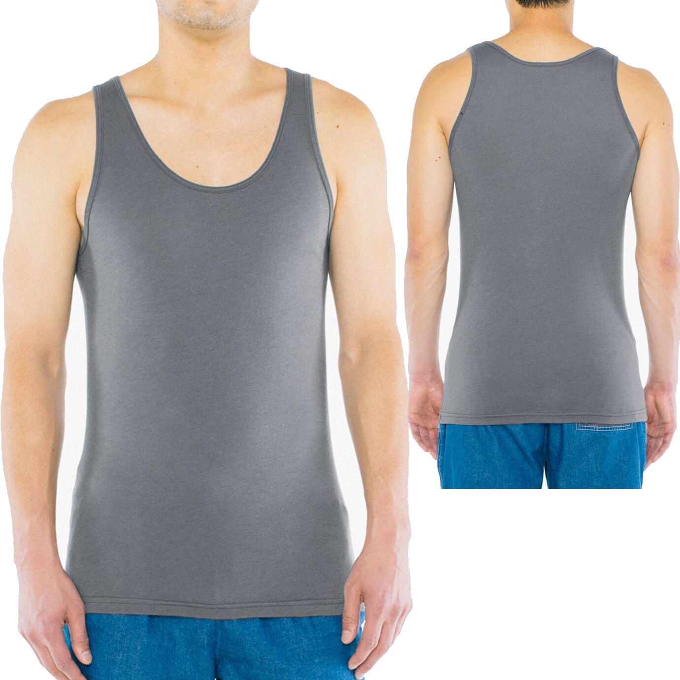 American Apparel Mens Tank Top Poly-Cotton Sleeveless T-Shirt XS, S, M, L, XL