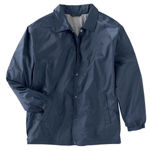 Mens Wind Breaker Coaches Jacket Staff Nylon Snap Front Coat Water Resist S-4XL