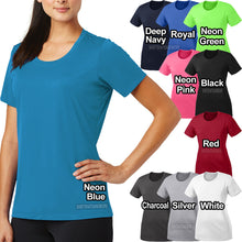 Load image into Gallery viewer, Ladies Plus Size T-Shirt Moisture Wicking Gym Workout Womens Tee XL, 2X, 3X, 4X