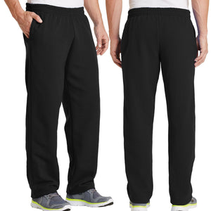 Mens Sweatpants Open Bottom with POCKETS Classic Comfort Sizes S, M, L, XL, NEW