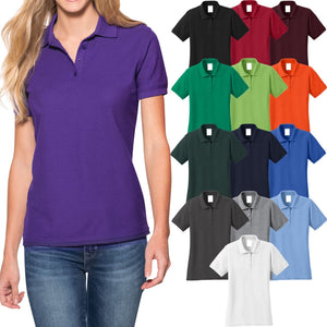 Ladies Plus Size Polo Shirt Cotton Poly Blend Womens Top XL, 2XL, 3XL, 4XL NEW